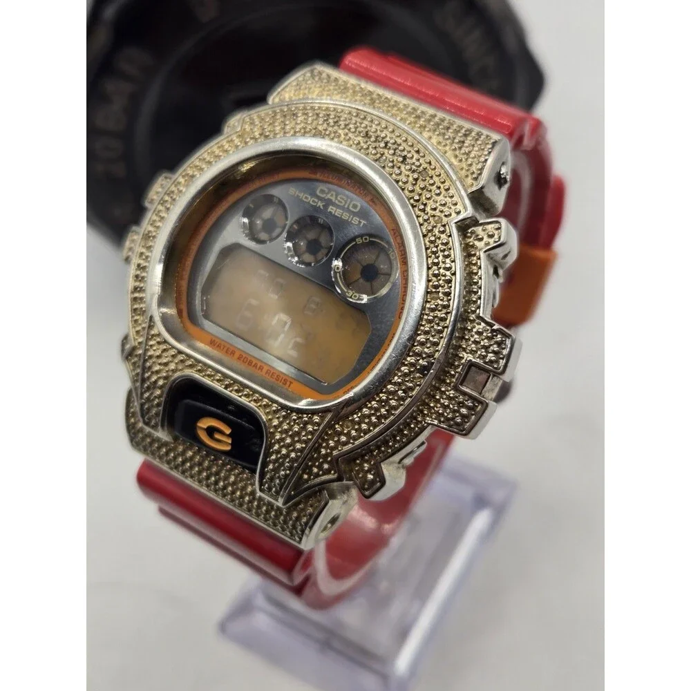 Customized Casio G-Shock DW6900 Gold Tone Metal Bezel. Tin. New Battery.
